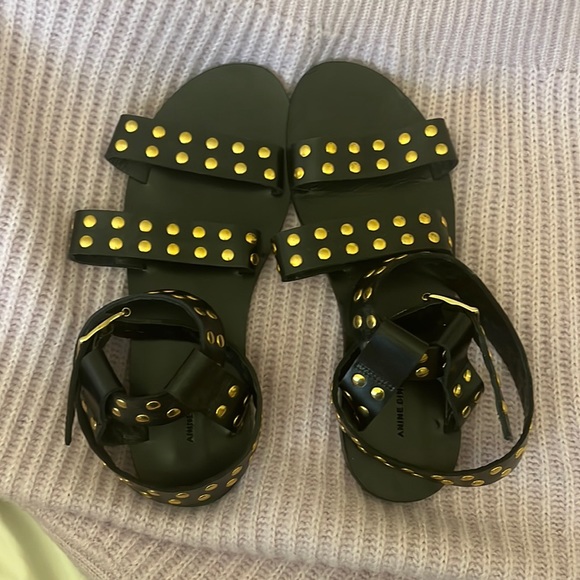Anine Bing Shoes - ANINE BING black studded sandals 38 (us 7.5)